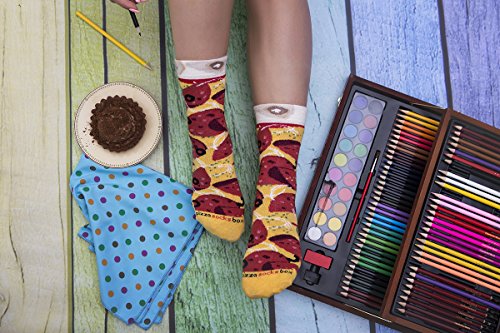 Rainbow Socks - Pizza Pepperoni Mujer Hombre - 4 pares de Calcetines - Tamaño 41-46