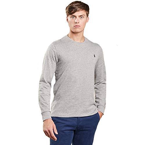 Ralph Lauren Camiseta de Manga Larga para Hombre Custom Fit (S, Gris)