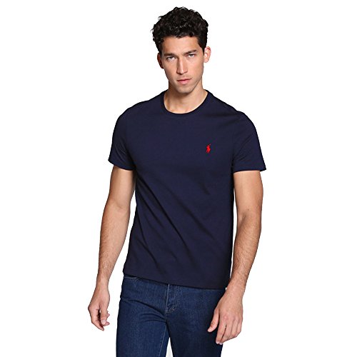 Ralph Lauren Camiseta para Hombre Custom Fit (M, Azul Marino)