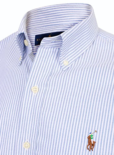 Ralph Lauren - Polo Oxford para hombre Blue/White Stripe L
