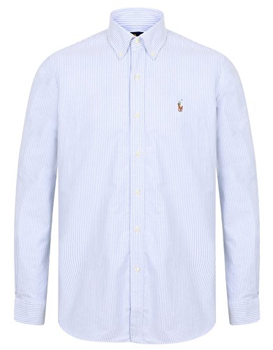 Ralph Lauren - Polo Oxford para hombre Blue/White Stripe L