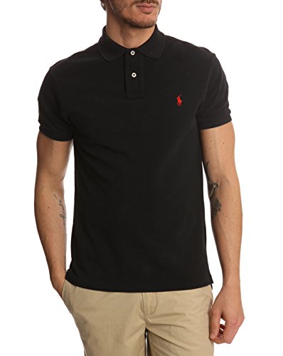 Ralph Lauren - Polo para hombre, color blanco Negro XL