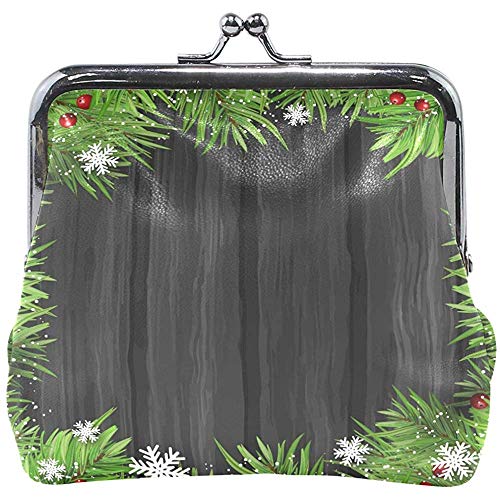 Ramas de árbol de Navidad Monedero de Madera Monederos Monedero Bolsa de Cuero PU Portatarjetas de Dinero