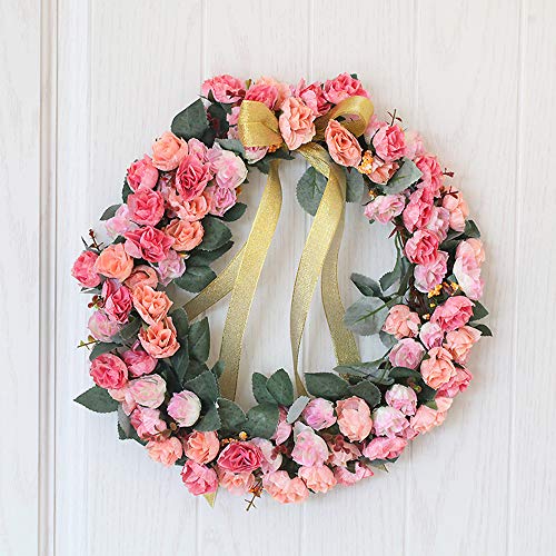 Ramo de Rosas Artificiales de Seda de LumenTY Ideal para Bodas fiestas Cocinas y Decoración del Hogar Cada Pack Tiene 7 Ramas con 21 flores Falsas Diseño de Hojas Vintage Pack de 2 Unidades Pink