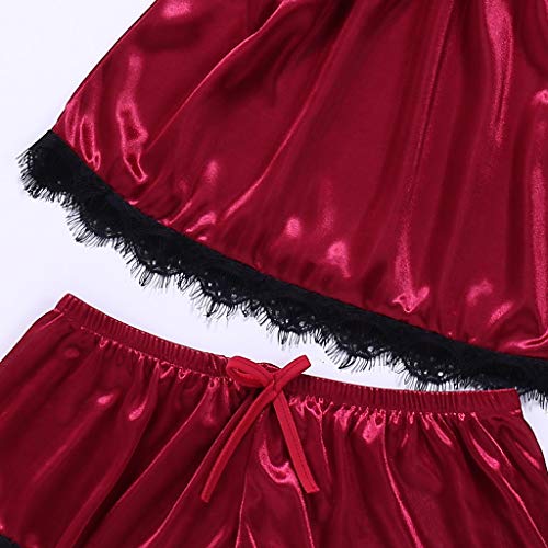 RANTA - Conjunto de lencería sexy para mujer, espalda abierta, con tirantes y espalda descubierta, vestido de peluche, cómodo, talla grande 6003vino XX-Large