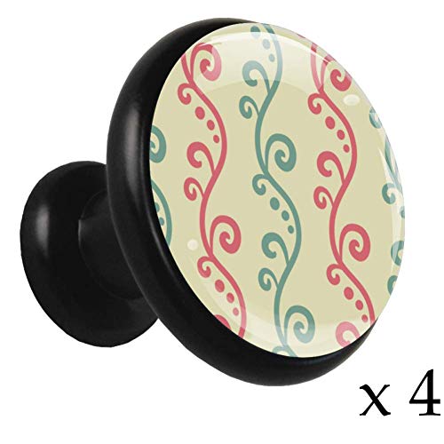 Ratán Beige Negro 4 pomo tiradores cocina para cajones armario vintage puerta redondoarmarios antiguos Metal Fluorescencia