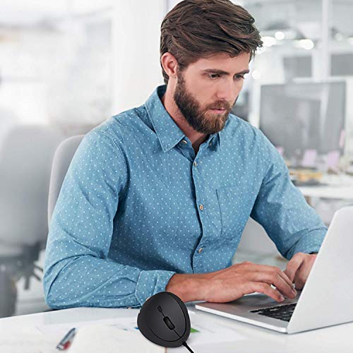 Ratón Ergonómico Ratón Vertical Silencioso Ratón Con Cable 3200-2000-1200-800 DPI USB Ratón Gaming Para Computadora Portátil De Escritorio Windows 10/8/7/xp/mac/macbook Pro/air/hp/acer 5 Botones Negro