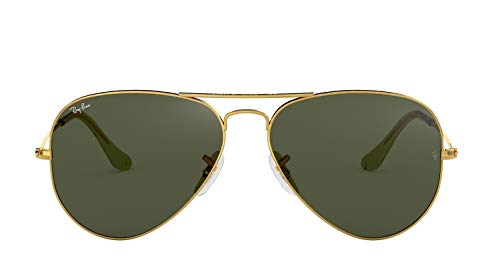 Ray-Ban Original Aviator RB3025 | Diferentes Colores | Juego Completo (Montura: Dorado | Lentes: Gris-Verde)