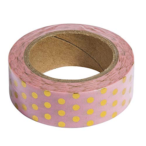 Rayher 60893000 Washi Tape Set Rose/oro Foil, 15 mm, 3 Designs caja de 10 m, 30 m