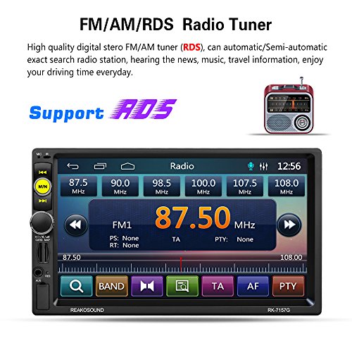 Reakosound Reproductor MP5 7157G de 7 pulgadas Radio 2 din 1080P HD Pantalla Táctil Bluetooth GPS de navegación Car Stereo Radio FM/AM/RDS Cámara de Visión Trasera
