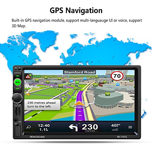 Reakosound Reproductor MP5 7157G de 7 pulgadas Radio 2 din 1080P HD Pantalla Táctil Bluetooth GPS de navegación Car Stereo Radio FM/AM/RDS Cámara de Visión Trasera