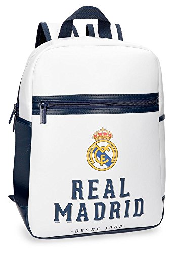 Real Madrid RM GOL Mochila Tipo Casual, 36 cm, 11.66 litros, Blanco