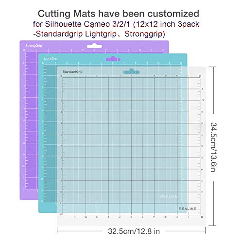 REALIKE Mutil Grip de Corte 3 uds 12X12” de Adherencia Recambio de alfombrilla de corte Cricut para Cricut Explore Air2/One Machine, Cricut Maker Machine Cricut Expression1.