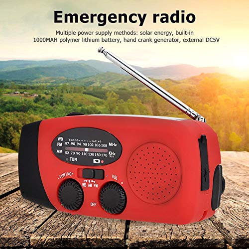 Receptor Solar Radio De Mano Multifuncional Manivela Solar Dynamo Powered Weather Radio Uso Linterna Led De Emergencia Y Banco De Energía
