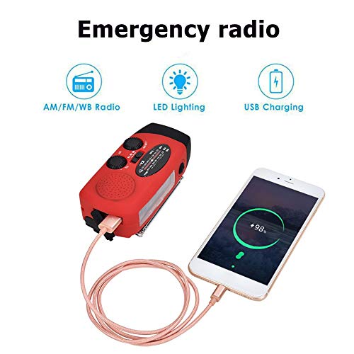 Receptor Solar Radio De Mano Multifuncional Manivela Solar Dynamo Powered Weather Radio Uso Linterna Led De Emergencia Y Banco De Energía
