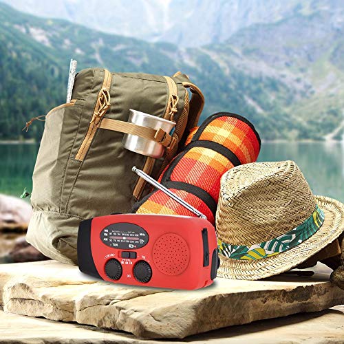 Receptor Solar Radio De Mano Multifuncional Manivela Solar Dynamo Powered Weather Radio Uso Linterna Led De Emergencia Y Banco De Energía
