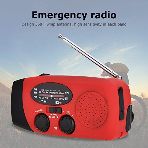 Receptor Solar Radio De Mano Multifuncional Manivela Solar Dynamo Powered Weather Radio Uso Linterna Led De Emergencia Y Banco De Energía