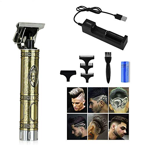 Recortadora de barba para hombres - recargable - maquinilla de afeitar eléctrica para hombres - cabezal de acero inoxidable de primera calidad - batería recargable extraíble