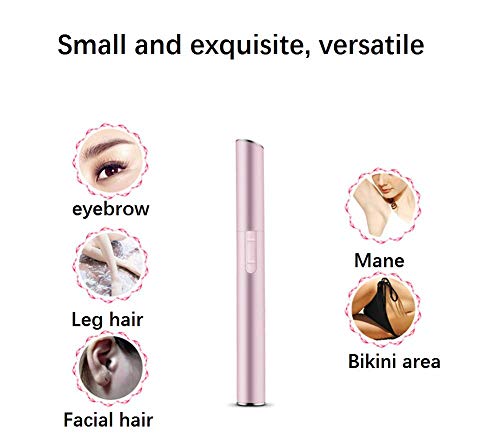 Recortadora de cejas para hombres, depiladora de cejas, portátil, sin dolor, color rosa