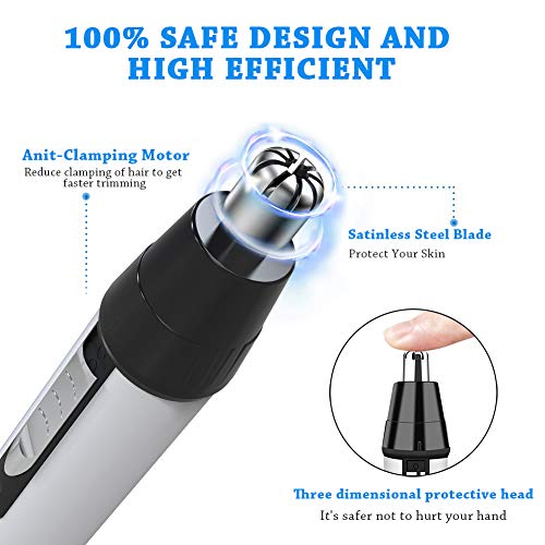 Recortadora de pelo de nariz para hombres, 4 en 1 para cabello y cejas para mujeres con resistente al agua, 2020 actualización profesional USB recargable sistema de limpieza de vacío de cabello nasal