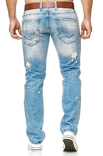 Red Bridge Denim Jeans Ajustados de Hombres Vaqueros Casuales Destruido Efectos Moda Pantalón