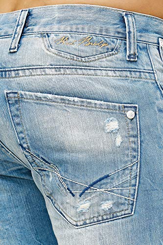 Red Bridge Denim Jeans Ajustados de Hombres Vaqueros Casuales Destruido Efectos Moda Pantalón