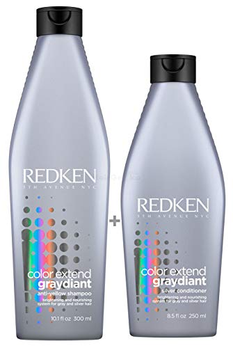 Redken - Dúo champú protector color de gris 300 ml y acondicionador protector color de gris 250 ml
