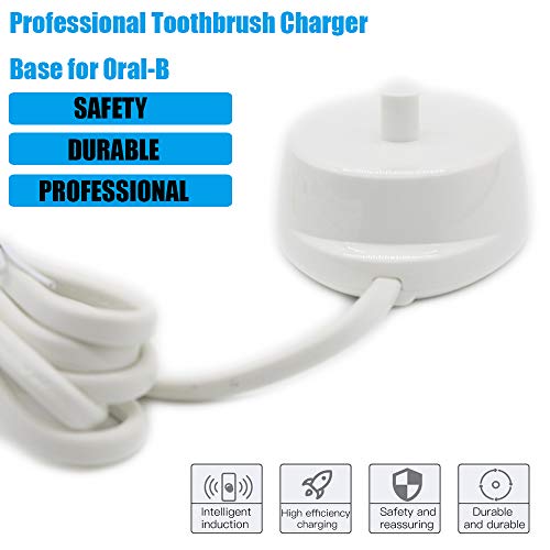 Reemplazo de la base del cargador del cepillo de dientes eléctrico Compatible con Oral B Carga inductiva Cable de alimentación impermeable Oral-B portátil Modelo 3757 para viajes