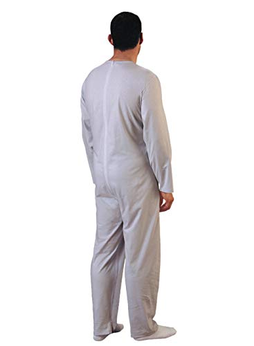 Rekordsan Pijama Antipañal Geriátrico Ideal Hombre En Fresco Algodón Con 2 Cremalleras Color Gris Talla 1-1 unidad