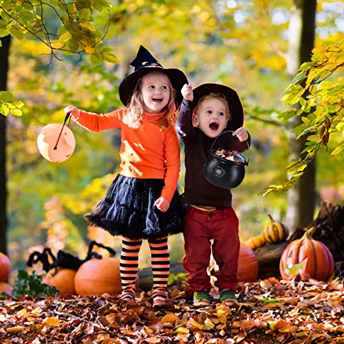 Relaxdays, 13 x 19 cm, Negro Caldero de bruja, Decoración de Halloween, Accesorio de disfraz, Plástico, color (10024288) , color/modelo surtido