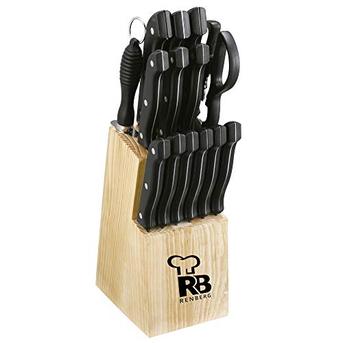 Renberg Set de 15 Cuchillos con Tacoma de Madera