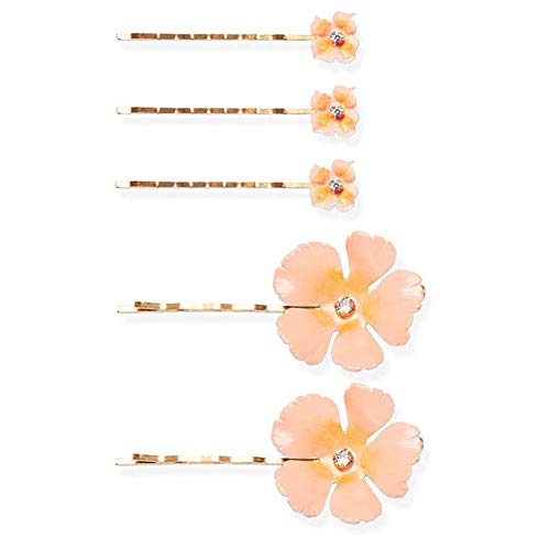 RENNICOCO Clips para el Cabello Flor Horquillas para el Cabello Boho Tela Titular de Pelo Cola de Caballo Clips para Mujeres Niñas Damas de Honor Novias