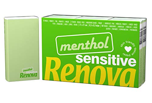 RENOVA Pañuelos De Bolsillo Sensitive Mentol - 6 Paquetes Perfume Mentolado