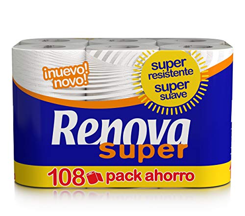 Renova Papel Higiénico Super - 108 Rollos, Blanco