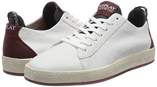 REPLAY Blog-Thorn, Zapatillas para Hombre, Rojo (White Dk Red 67), 40 EU