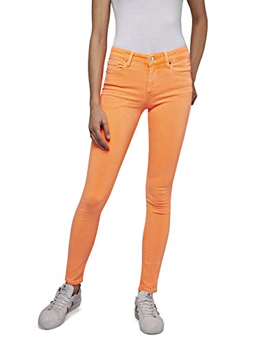 REPLAY New Luz Vaqueros Skinny, Naranja (Orange Fluo 649), No Aplica /L30 (Talla del Fabricante: 25) para Mujer