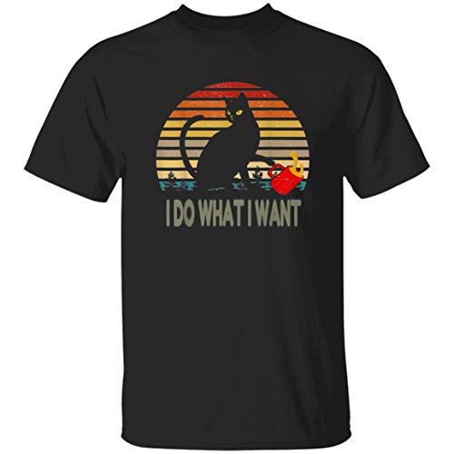 R.e.TRO V.i.ntage Do What Cat Want Cat Lover Cat Meo.w R.EB.el GIF.t - Front Print T Shirt For Men and Women