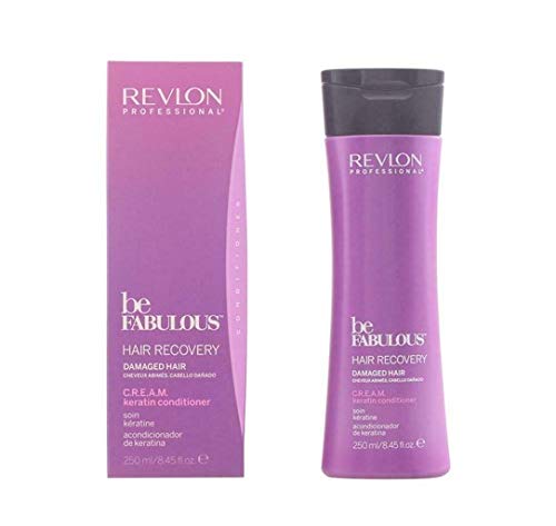 Revlon Pack Be Fabulous Recovery Keratin Champu 250ml + Acondicionador 250ml Hidratación y Reparación Profunda
