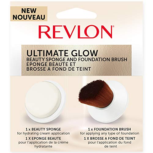 Revlon RVSP3538FB - Esponja de belleza y cepillo para base de maquillaje