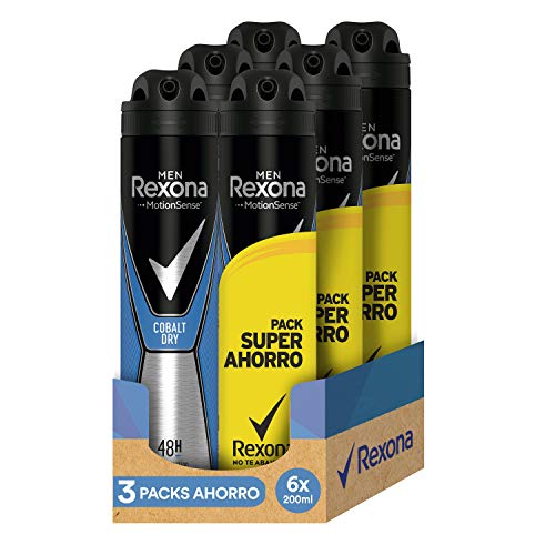 Rexona Desodorante Antitranspirante Cobalt - 3 Packs Ahorro de 2x200 ml (Total: 1200 ml)