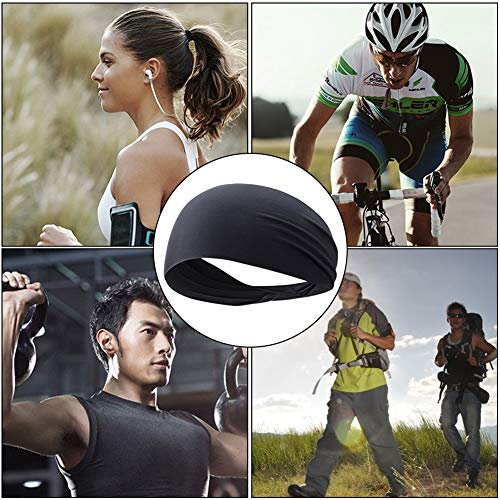 REYOK Deportes Diadema Corriente Diadema Deportiva Hombres Mujeres, Paquete de 6 Bandas elásticas para el Cabello, Antideslizante, Humedad, Diadema Ancha, Adecuado Yoga, Baloncesto, Ciclismo