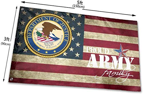RFTGB De-Mpartment of Justice Banderas Bandera de Patio Resistente a la decoloración para decoración de jardín 3 x 5 pies