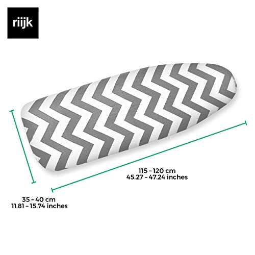 riijk Funda de Tabla de Planchar Ajustable de Algodón con Acolchado Especial para un Planchado Más Fácil - Tamaño Universal - Extra Paño de Protección para Prendas Delicadas
