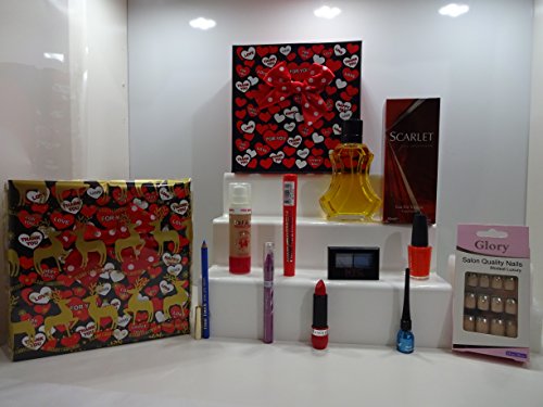 Rimmel London Cesta de maquillaje de regalo, con base de timbre gratis, 8 piezas