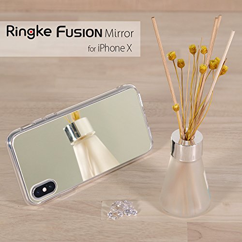 Ringke Funda Apple iPhone X [Fusion Mirror] Protector de Espejo Lujoso y Radiante Carcasa Protectora Fina y Elegante para Apple iPhone 10 - Oro Real Royal Gold
