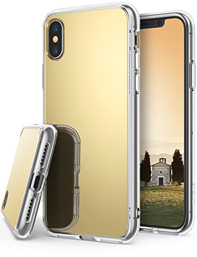 Ringke Funda Apple iPhone X [Fusion Mirror] Protector de Espejo Lujoso y Radiante Carcasa Protectora Fina y Elegante para Apple iPhone 10 - Oro Real Royal Gold