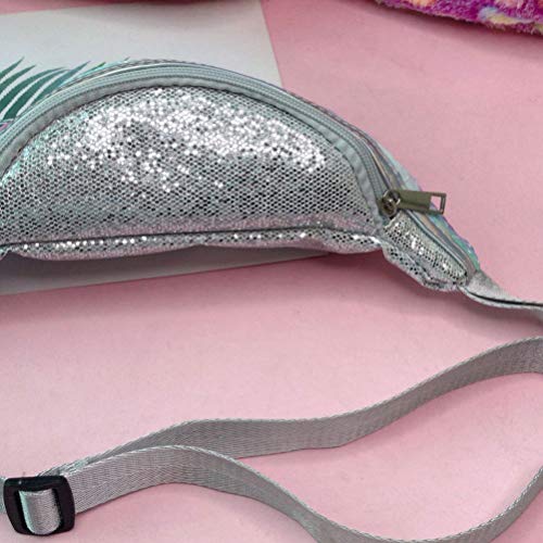 riñonera de Lentejuelas Paquete de Cintura de Dibujos Animados de Moda Bolso de Hombro Cruzado Brillante Bolso de Cintura de niñas delicadas para Estudiante - Verde