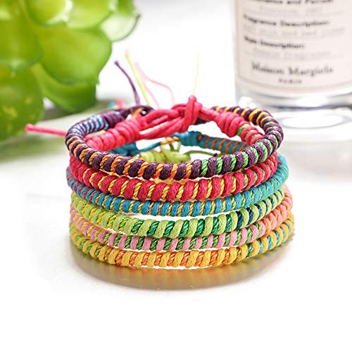 RIsxffp Moda Mujer Hombre Pulseras Cuerda Trenzada Pulsera Brazalete Pareja Regalo de la joyería 10#