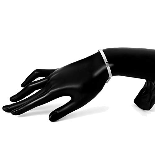 RIsxffp Pulsera Mujer,Minimalista Palanca Pulsera Regalo de cumpleaños de la joyería del Brazalete de Las Mujeres del Club Nocturno Punk White