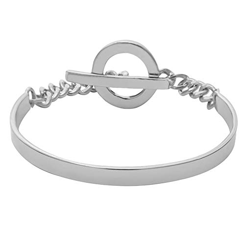 RIsxffp Pulsera Mujer,Minimalista Palanca Pulsera Regalo de cumpleaños de la joyería del Brazalete de Las Mujeres del Club Nocturno Punk White